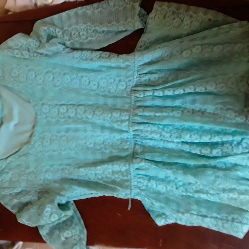 Lace knee length dress with under slip small. New